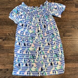 Vineyard Vines Blue Dress with Boat Print